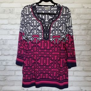 JM Collection "Jewel" Neck Tunic (Size 1X)